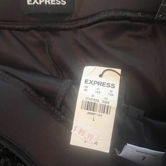 NWT Express Sequin Trouser Pant, Size Large, elastic waist - Picture 5 of 5